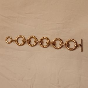 Bracelet Gold Tone Twist Chain Chunky